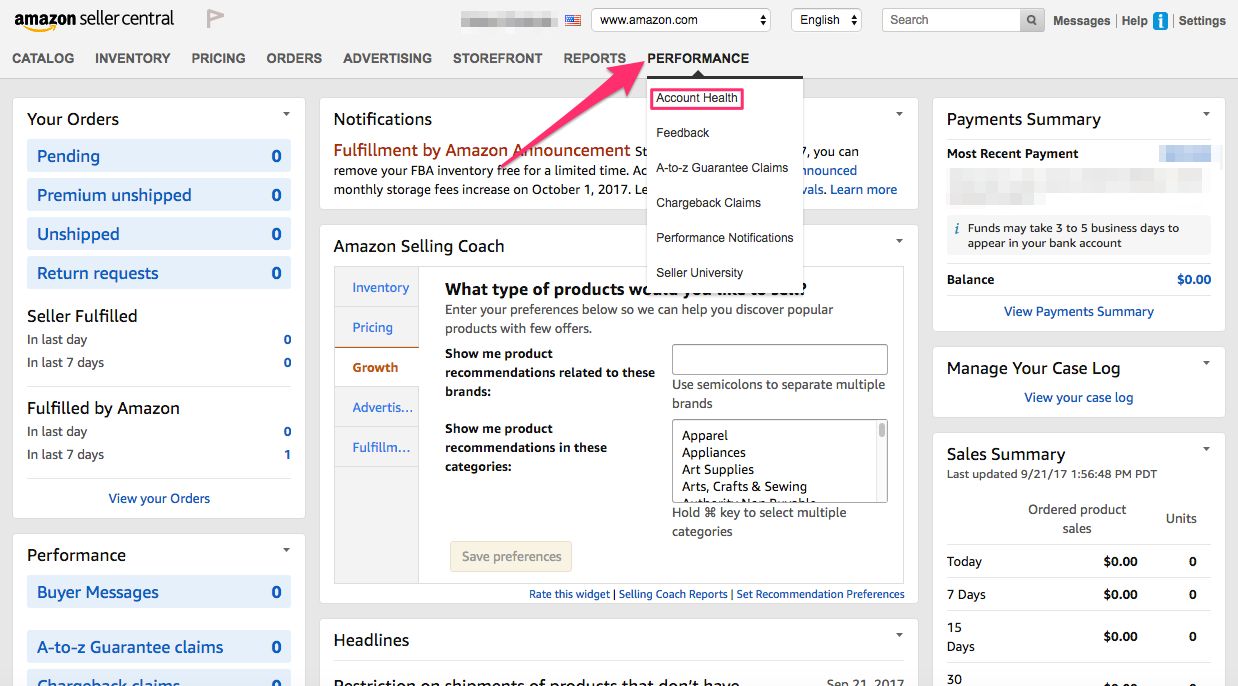 amazon seller central account