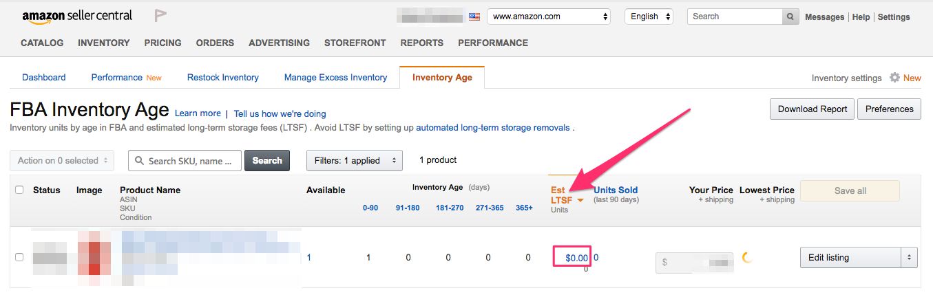 amazon fba storage fees